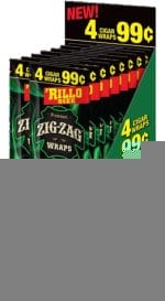 ZIG ZAG RILLO WRAP 4/99 GREEN 15CT