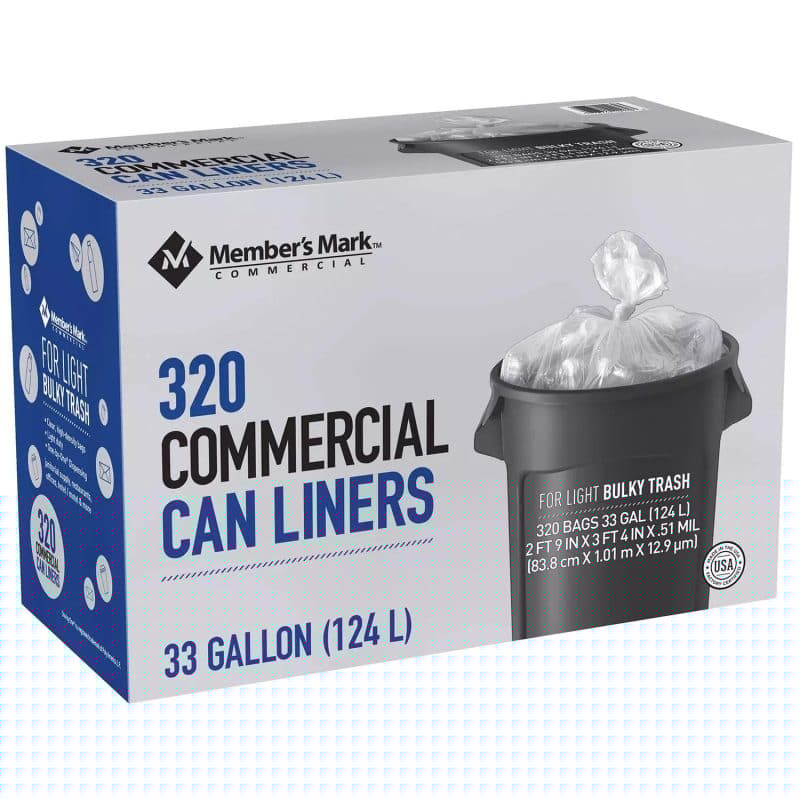 TRASH BAG COMMERCIAL CAN LINER 33 GAL