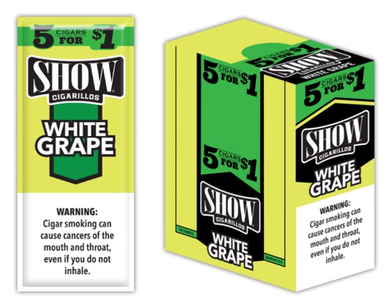 SHOW CIGARILLOS 5FOR1 WHITE GRAPE 15CT