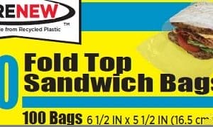 ECO RENEW SANDWISH BAGS 24/100 TX