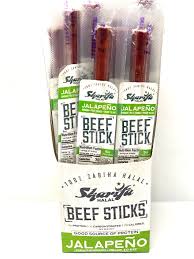 SHARIFA HALAL JALAPENO BEEF STICKS 16CT