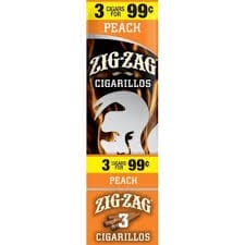 ZIG ZAG CIGARELLO PEACH 3/99 15CT